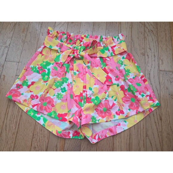 For Love And Lemons Pants - For Love & Lemons Women's Miranda High Waist  Paperbag Shorts Small  Floral